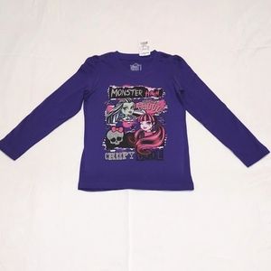🔥SALE🔥 Monster High Girl's Long Sleeved Sparkly Shirt NWT Sizes 4 & 5